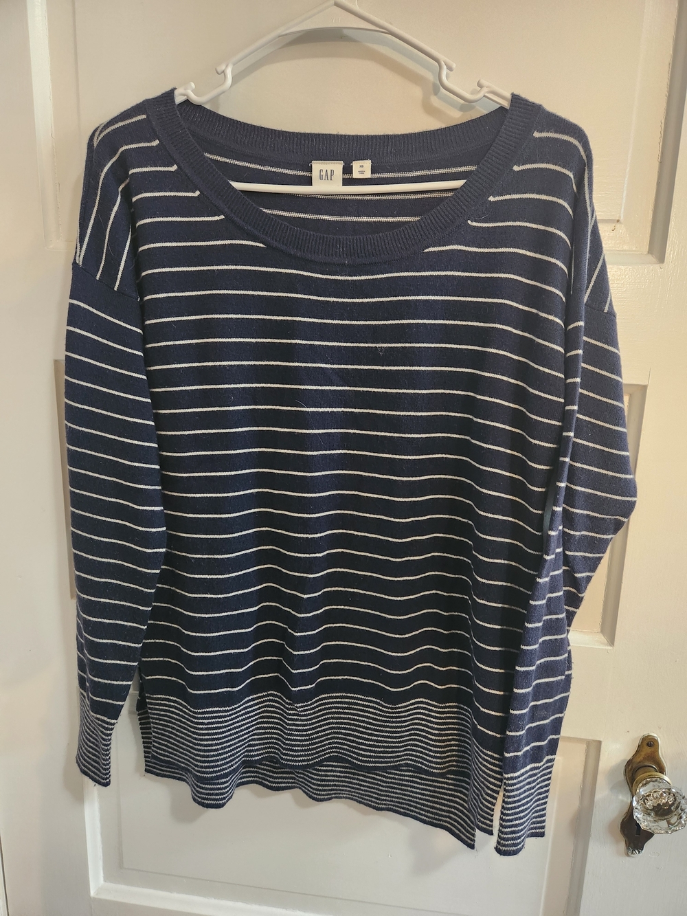GAP Navy & White Striped Boatneck Sweater